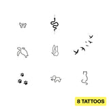 Lot de tatouages d'animaux