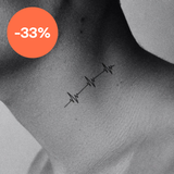 Tatouage de battement de coeur à trois vagues