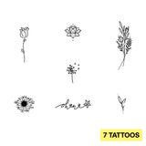 Paquet de tatouage de fleurs