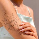 Tatouage pivoine et lune