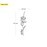 Tatouage Rose et "Amore" en Ligne Fine