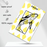 Tatouage Baleine Bleue dans un Rectangle