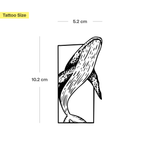 Tatouage Baleine Bleue dans un Rectangle