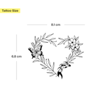 Tatouage Couronne Florale en Cœur avec Papillon et Poisson