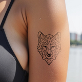 Tatouage Grand Loup Géométrique