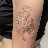 Tatouage Dragon et Lotus