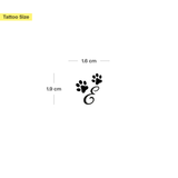 Tatouage pattes avec initiales (A-Z)