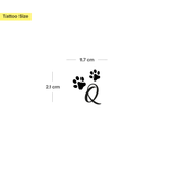 Tatouage pattes avec initiales (A-Z)