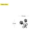 Tatouage pattes avec initiales (A-Z)