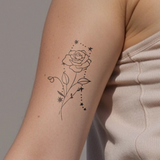 Tatouages Combinaison de Fleurs de Naissance et de Signes Astrologiques