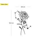 Tatouages Combinaison de Fleurs de Naissance et de Signes Astrologiques