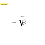 Tatouage papillon avec initiales (A-Z)