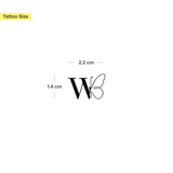 Tatouage papillon avec initiales (A-Z)