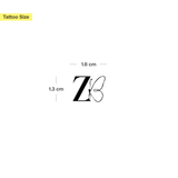 Tatouage papillon avec initiales (A-Z)