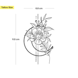 Tatouage Grande Lune avec Fleurs