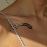 Tatouage Plume avec Oiseaux