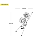 Tatouages Combinaison de Fleurs de Naissance et de Signes Astrologiques