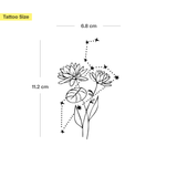 Tatouages Combinaison de Fleurs de Naissance et de Signes Astrologiques