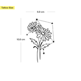 Tatouages Combinaison de Fleurs de Naissance et de Signes Astrologiques