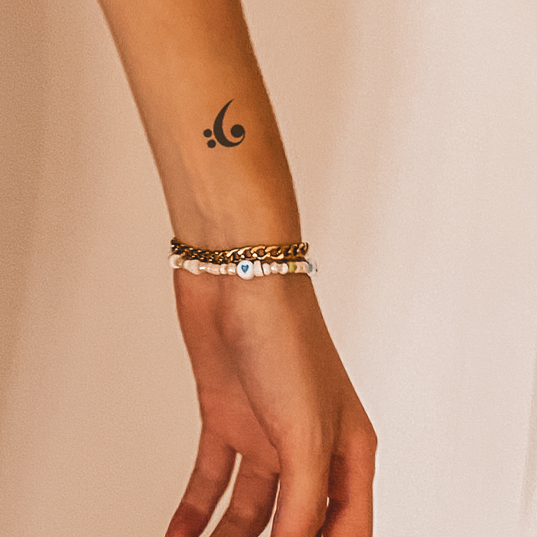 Tatouage Temporaire Autocollant 'Clé Lyrisme' - Noir, Petit, étanche, Idéal Plage Et Fêtes