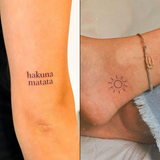 Hakuna Matata & Radiant Sun Tattoo - Lot de 2