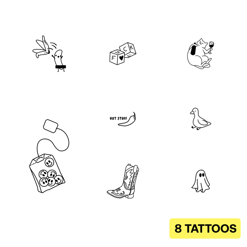 Paquet de tatouages amusants