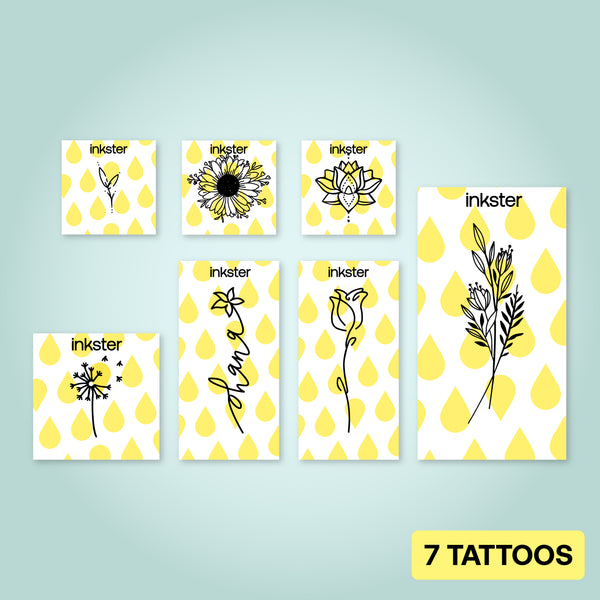 Paquet de tatouage de fleurs