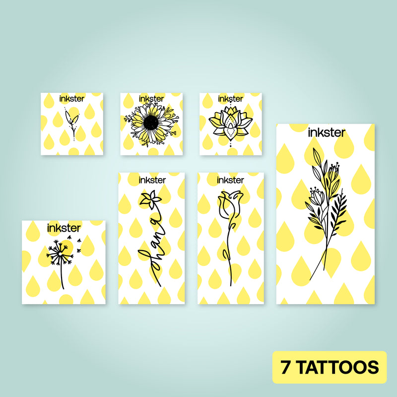 Paquet de tatouage de fleurs