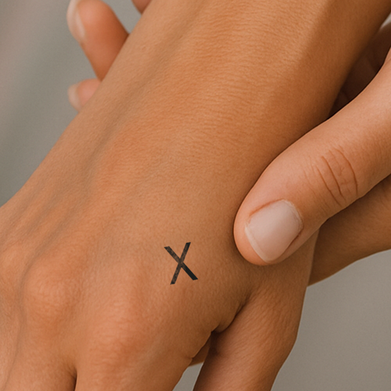X - Tatouage de lettre majuscule 