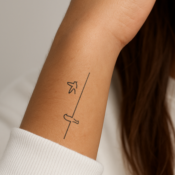 Tatouage de deux oiseaux 