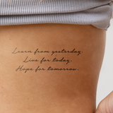 Tatouage Learn, live, hope