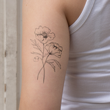 Tatouage de fleur de naissance coquelicot d'août