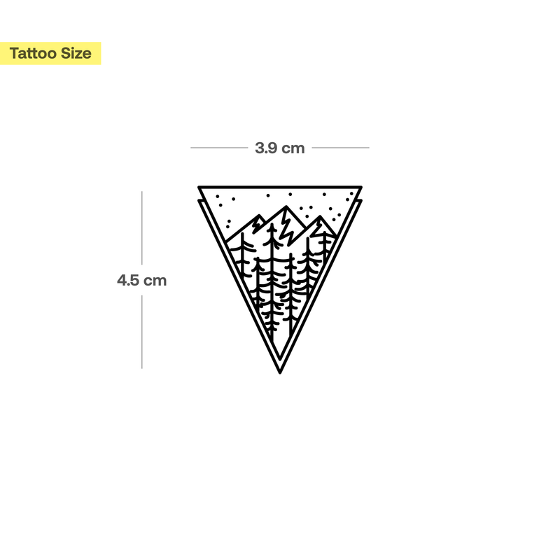 triangle montagne et arbre 