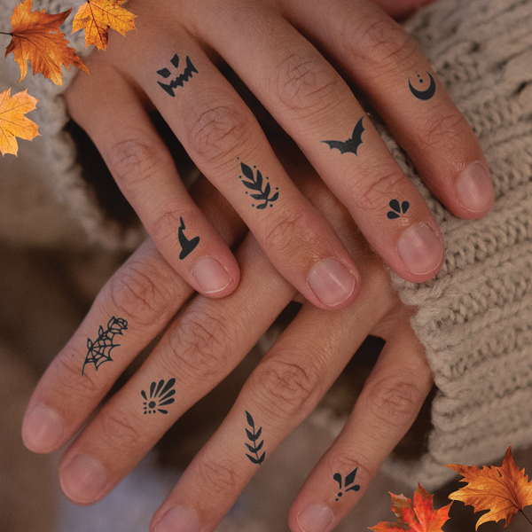 Tatouages Minimalistes de Doigts d'Halloween