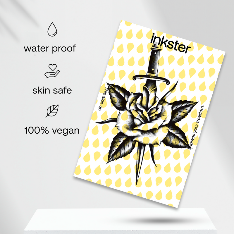 Tatouage Dague & Rose