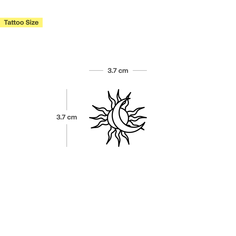 Old-Style Sonne und Mond Tattoo