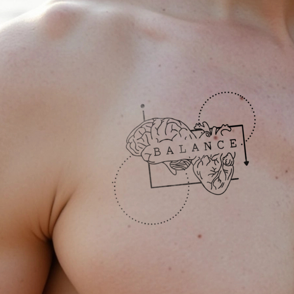 Tatouage Cœur, Esprit et Équilibre