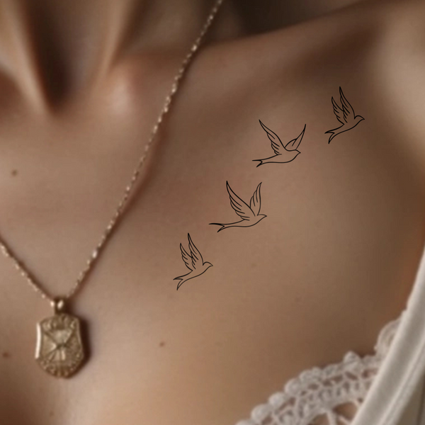 Tatouage d'Oiseaux Volants