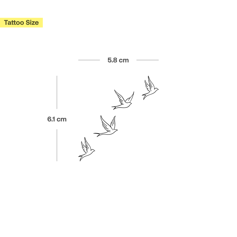 Tatouage d'Oiseaux Volants