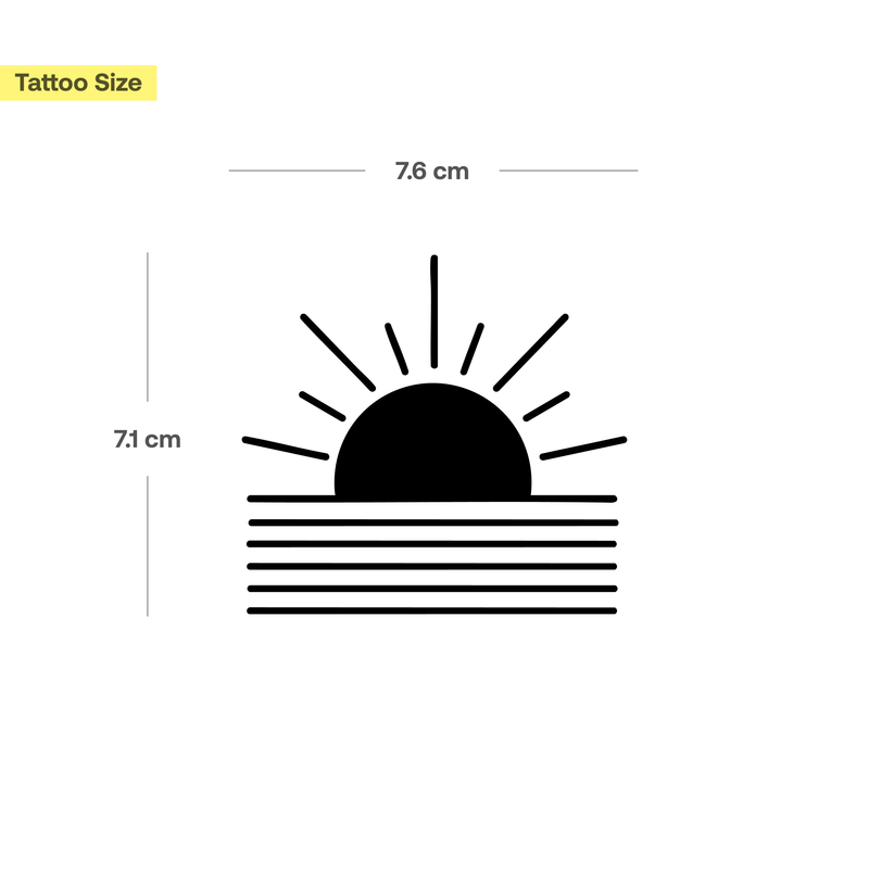 Tatouage Lever de Soleil Géométrique