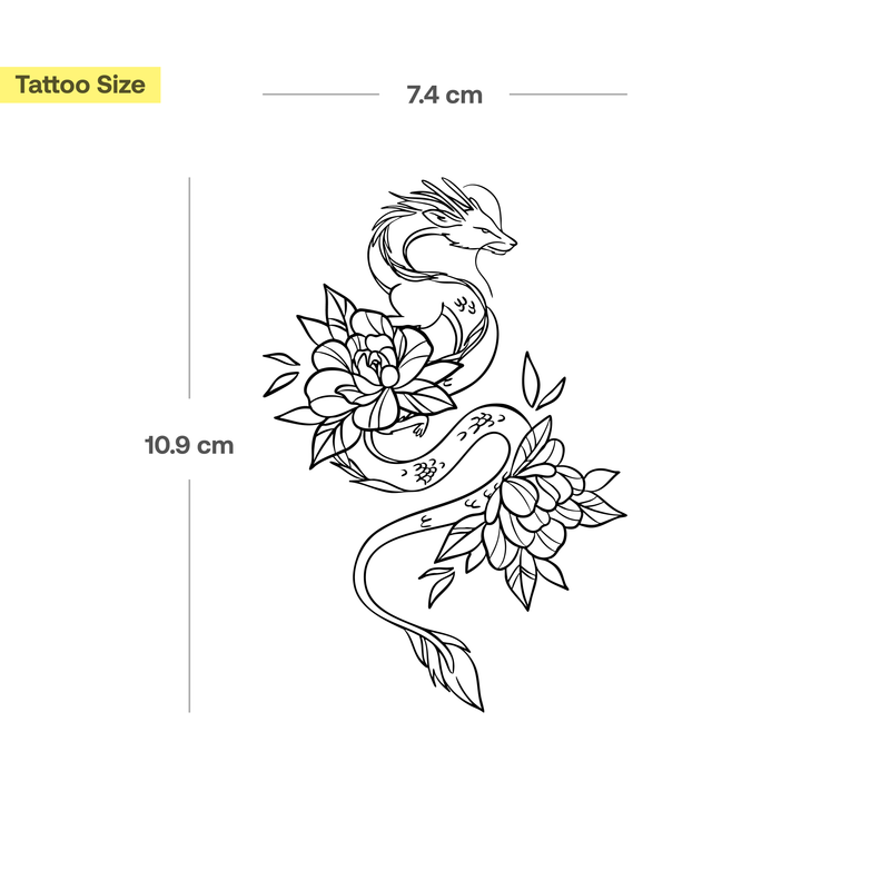 Tatouage Dragon et Lotus