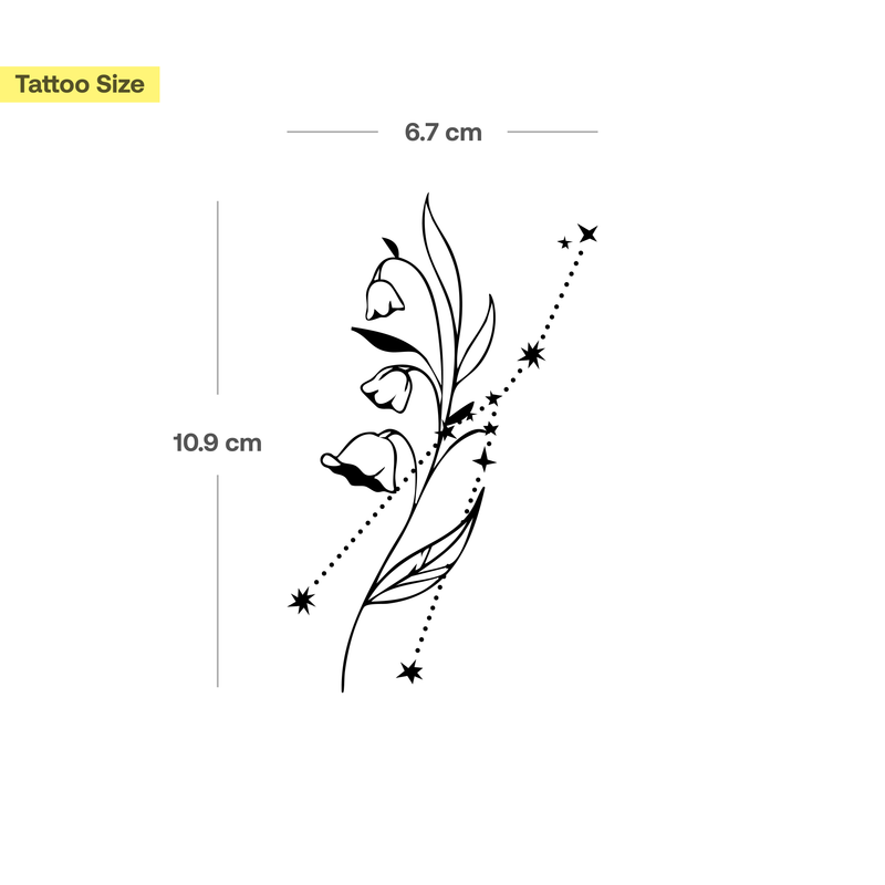 Tatouages Combinaison de Fleurs de Naissance et de Signes Astrologiques