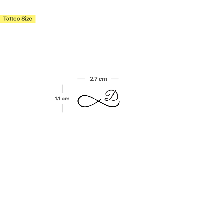 Tatouage infini avec initiales (A-Z)