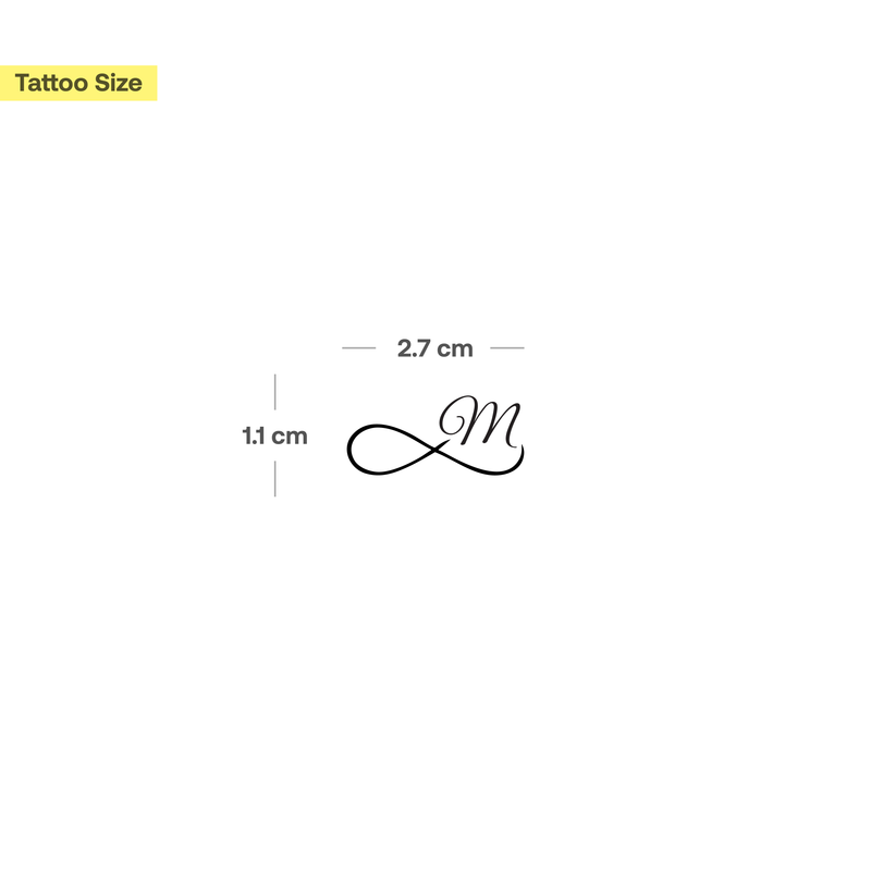 Tatouage infini avec initiales (A-Z)