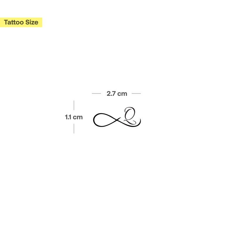 Tatouage infini avec initiales (A-Z)