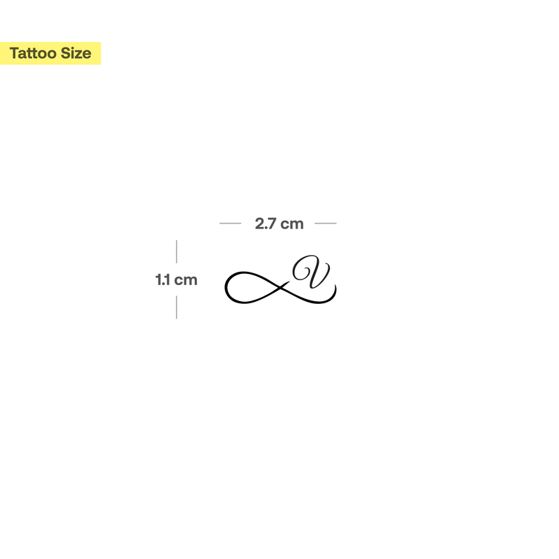 Tatouage infini avec initiales (A-Z)