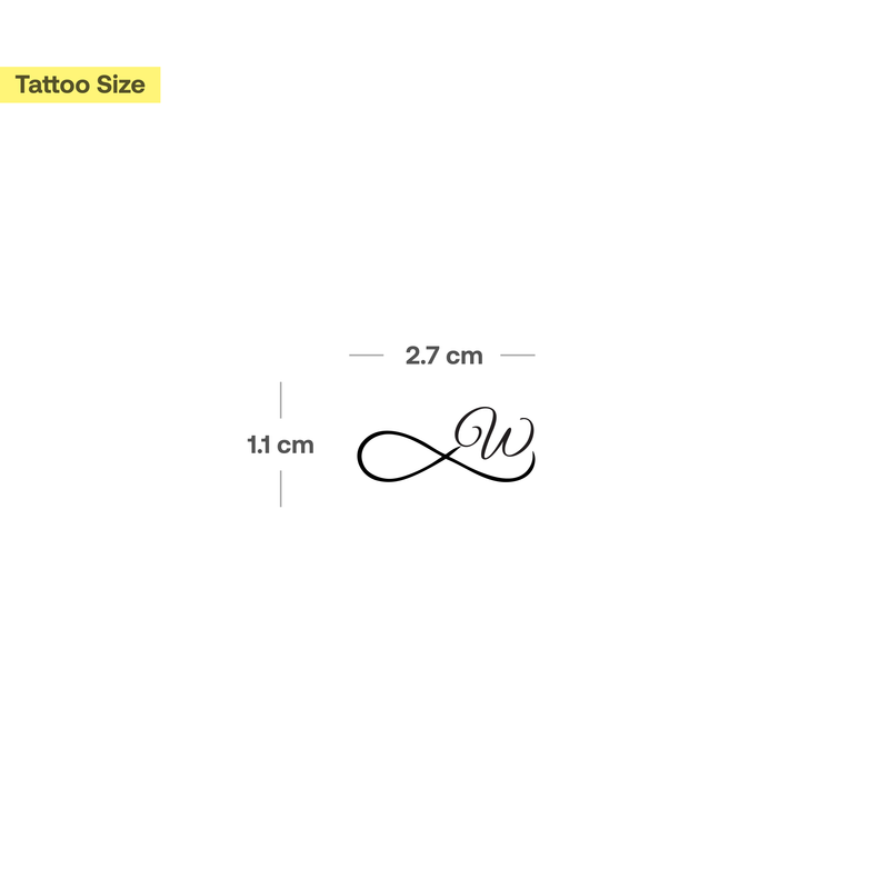 Tatouage infini avec initiales (A-Z)