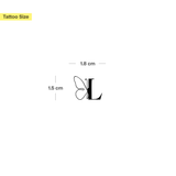 Tatouage papillon avec initiales (A-Z)