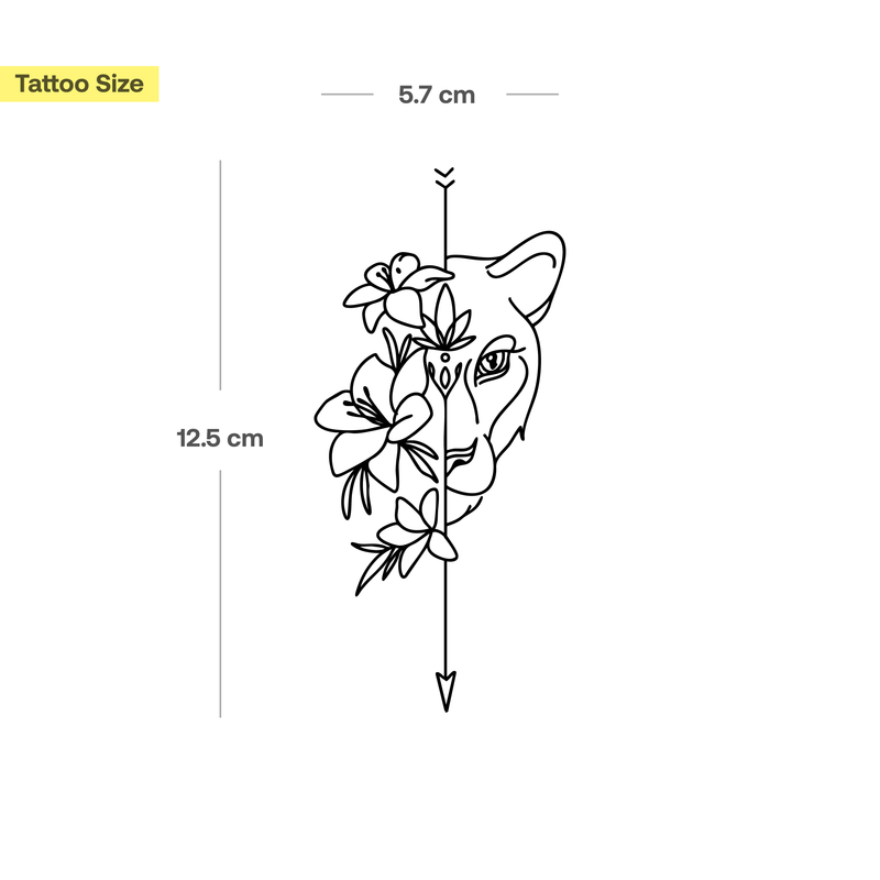 Tatouage Demi-Lion et Demi-Fleur
