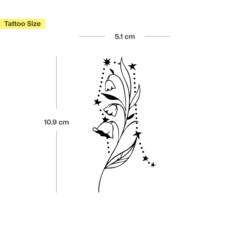 Tatouages Combinaison de Fleurs de Naissance et de Signes Astrologiques